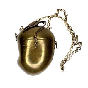 Vintage Brass Mango Purse Chatelaine Evening Bag